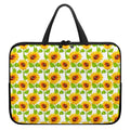 White Watercolor Sunflower Pattern Print Laptop Sleeve With Handle
