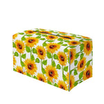 White Watercolor Sunflower Pattern Print Leather Tissue Box Cover
