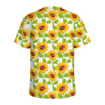White Watercolor Sunflower Pattern Print Men's Sports T-Shirt