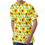 White Watercolor Sunflower Pattern Print Men's Velvet T-Shirt