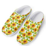 White Watercolor Sunflower Pattern Print Mesh Casual Shoes