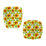 White Watercolor Sunflower Pattern Print Office Chair Cover