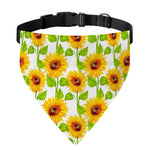 White Watercolor Sunflower Pattern Print Over The Collar Dog Bandana