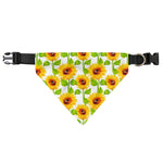White Watercolor Sunflower Pattern Print Over The Collar Dog Bandana