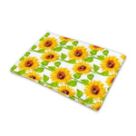 White Watercolor Sunflower Pattern Print Pet Cooling Mat Cover