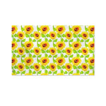 White Watercolor Sunflower Pattern Print Polyester Flag