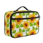 White Watercolor Sunflower Pattern Print Portable Lunch Bag