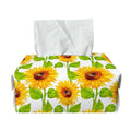 White Watercolor Sunflower Pattern Print Rectangle Tissue Box Cover