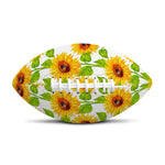 White Watercolor Sunflower Pattern Print Rugby Ball