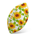 White Watercolor Sunflower Pattern Print Rugby Ball