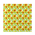 White Watercolor Sunflower Pattern Print Silk Bandana