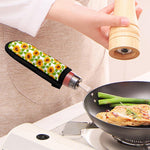 White Watercolor Sunflower Pattern Print Skillet Handle Cover