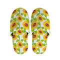 White Watercolor Sunflower Pattern Print Slippers
