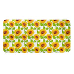 White Watercolor Sunflower Pattern Print Towel