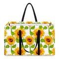 White Watercolor Sunflower Pattern Print Utility Tote Bag