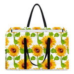White Watercolor Sunflower Pattern Print Utility Tote Bag