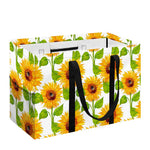White Watercolor Sunflower Pattern Print Utility Tote Bag