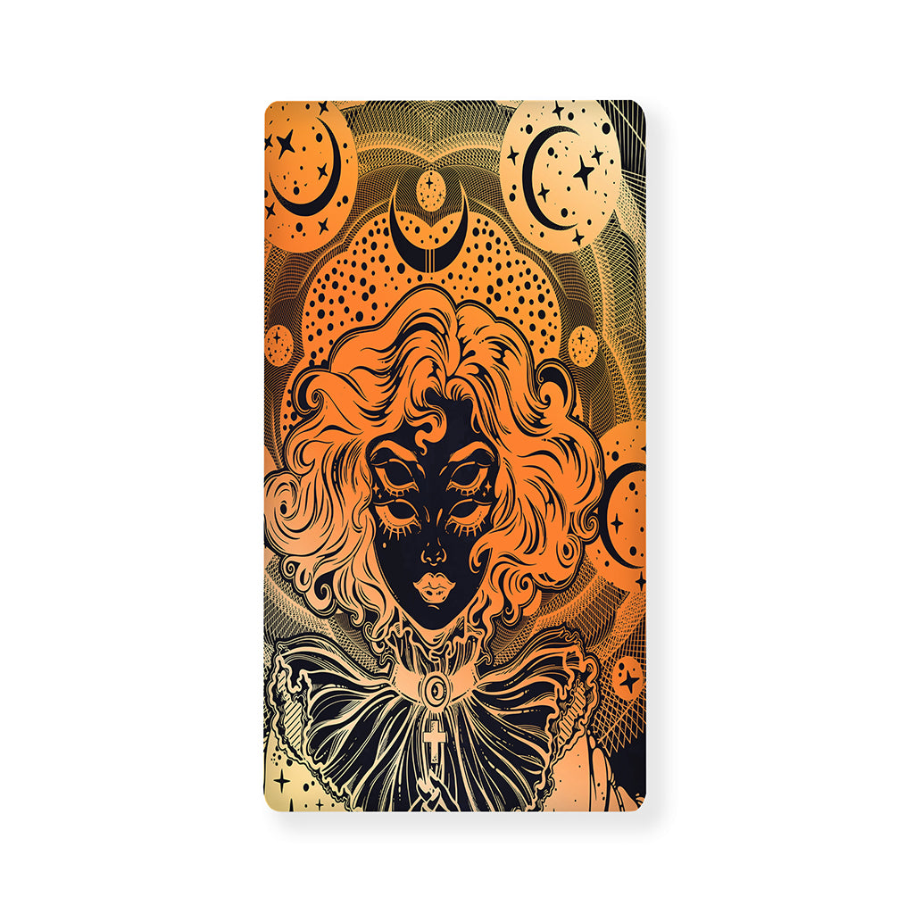 Wiccan Girl And Magical Moon Print Baby Crib Sheet