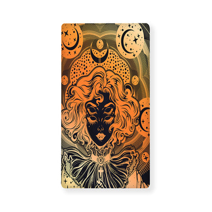 Wiccan Girl And Magical Moon Print Baby Crib Sheet