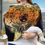 Wiccan Girl And Magical Moon Print Baby Seat Cover