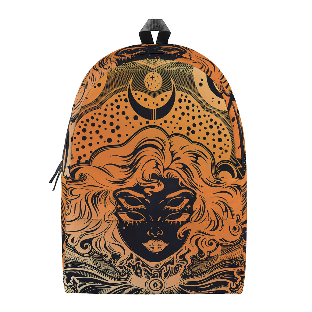 Wiccan Girl And Magical Moon Print Backpack