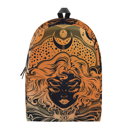 Wiccan Girl And Magical Moon Print Backpack