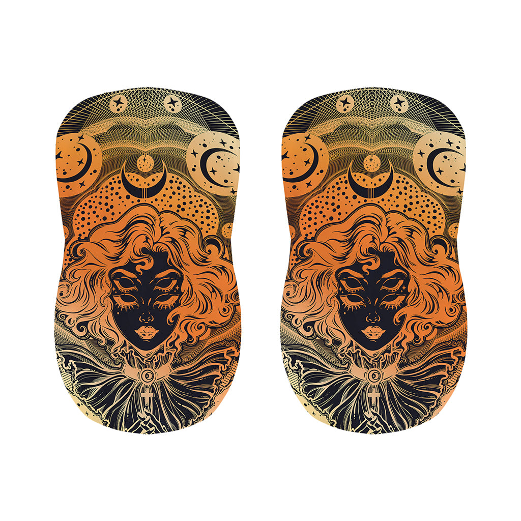 Wiccan Girl And Magical Moon Print Bar Stool Covers