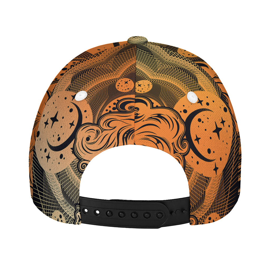 Wiccan Girl And Magical Moon Print Baseball Cap