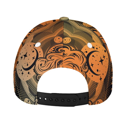 Wiccan Girl And Magical Moon Print Baseball Cap