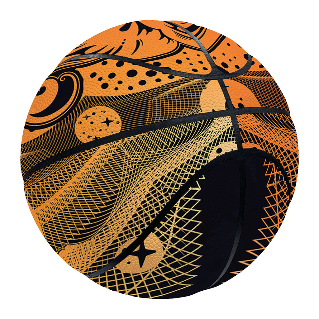 Wiccan Girl And Magical Moon Print Basketball