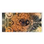 Wiccan Girl And Magical Moon Print Beach Towel