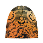 Wiccan Girl And Magical Moon Print Beanie