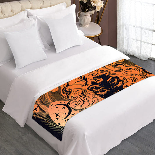 Wiccan Girl And Magical Moon Print Bed Runner