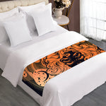 Wiccan Girl And Magical Moon Print Bed Runner