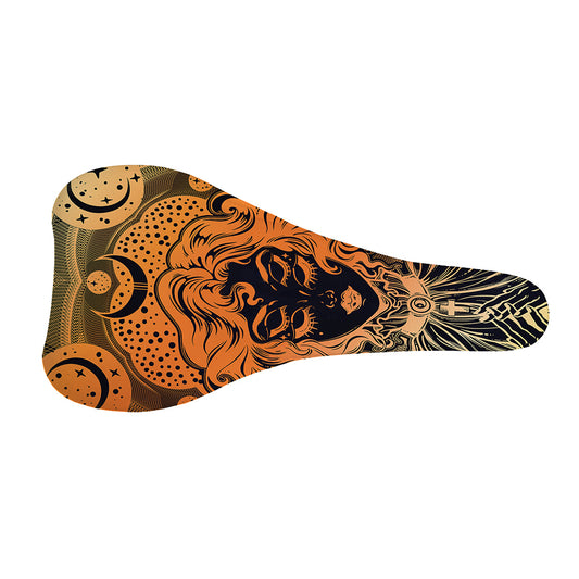 Wiccan Girl And Magical Moon Print Bicycle Seat Cover