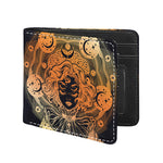 Wiccan Girl And Magical Moon Print Bifold Wallet