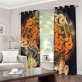 Wiccan Girl And Magical Moon Print Dimout Grommet Curtains