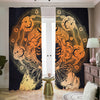 Wiccan Girl And Magical Moon Print Blackout Pencil Pleat Curtains