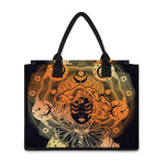 Wiccan Girl And Magical Moon Print Canvas Tote Bag