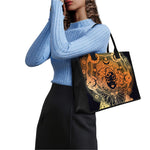 Wiccan Girl And Magical Moon Print Canvas Tote Bag
