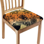 Wiccan Girl And Magical Moon Print Chair Cushion Cover