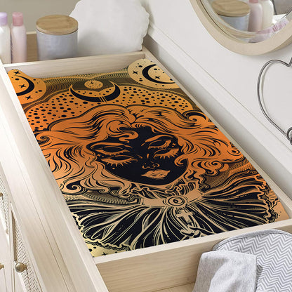 Wiccan Girl And Magical Moon Print Changing Pad Cover