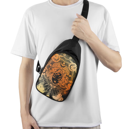 Wiccan Girl And Magical Moon Print Chest Bag