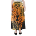 Wiccan Girl And Magical Moon Print Chiffon Maxi Skirt