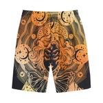 Wiccan Girl And Magical Moon Print Cotton Shorts