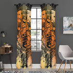 Wiccan Girl And Magical Moon Print Curtain
