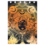 Wiccan Girl And Magical Moon Print Curtain