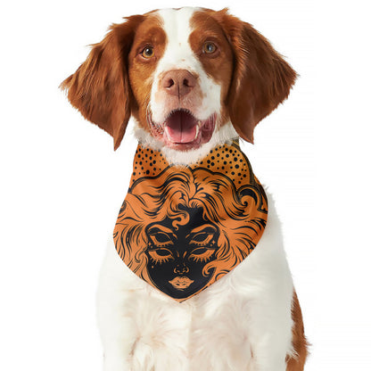 Wiccan Girl And Magical Moon Print Dog Bandana