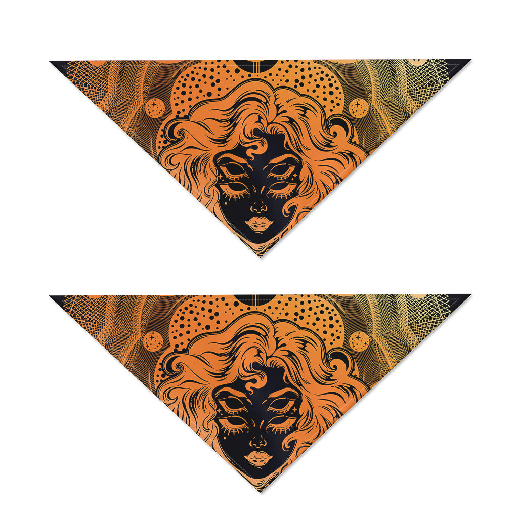 Wiccan Girl And Magical Moon Print Dog Bandana