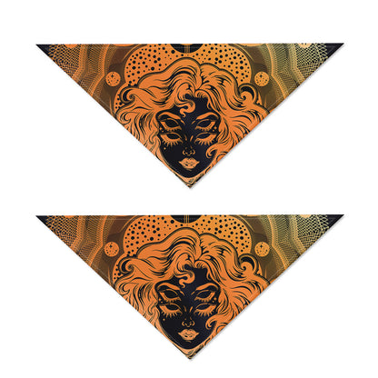 Wiccan Girl And Magical Moon Print Dog Bandana